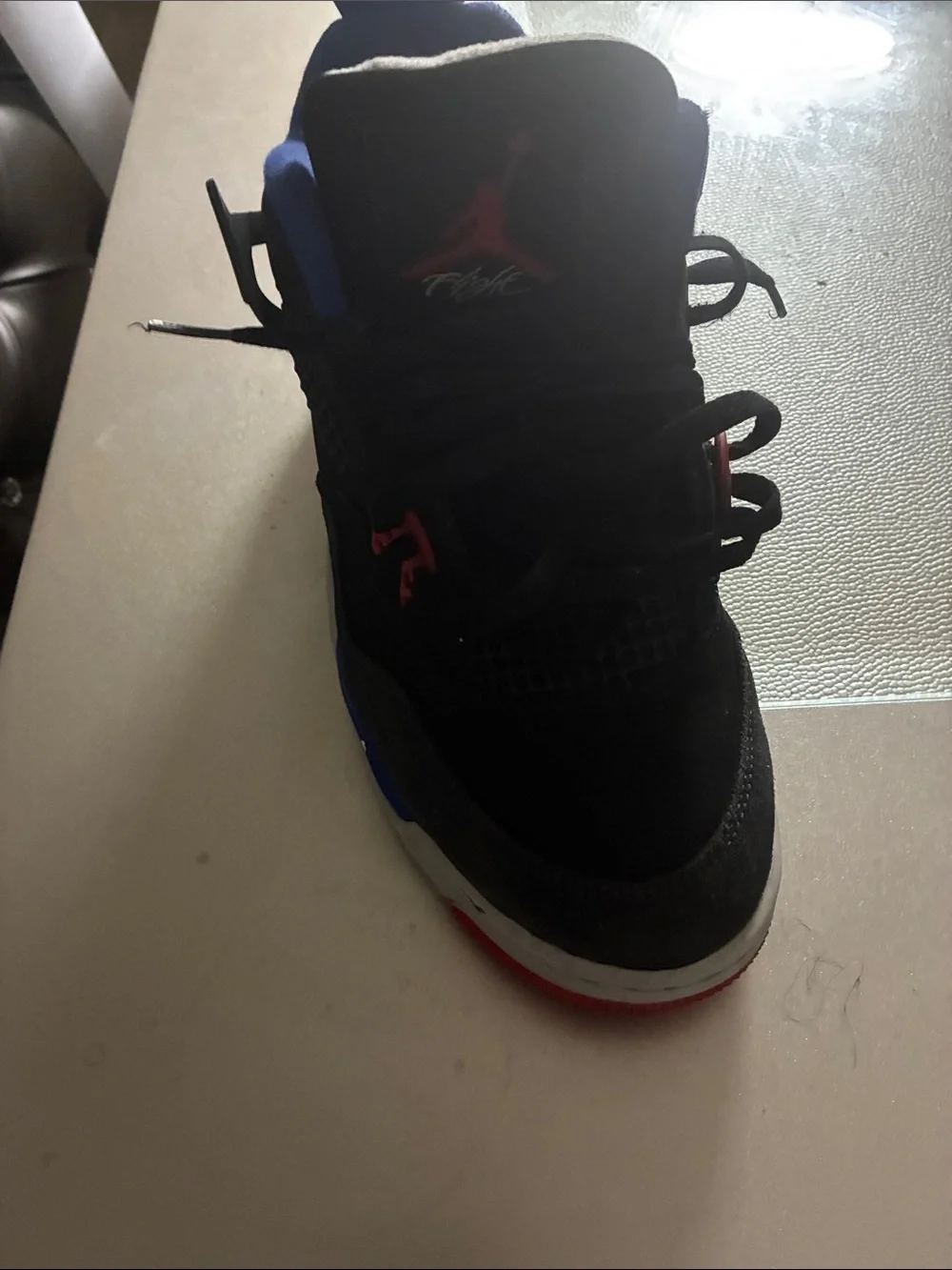 Jordan Black with Blue and Red Accents Sneaker